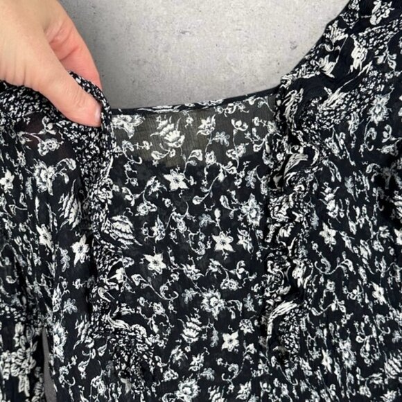 Sezane Silk Blend Floral Patchwork Jihane Blouse Top Size 40 French US 8 Boho - Picture 9 of 16